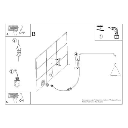 Wandlamp NOX 1xE14/10W/230V oranje