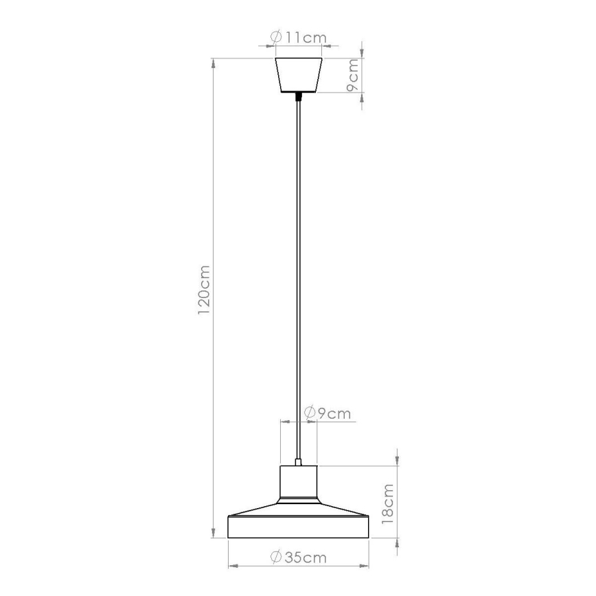 Hanglamp aan een koord BILO 1xE27/15W/230V diameter 35 cm wit