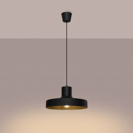 Hanglamp aan een koord BILO 1xE27/15W/230V diameter 35 cm zwart