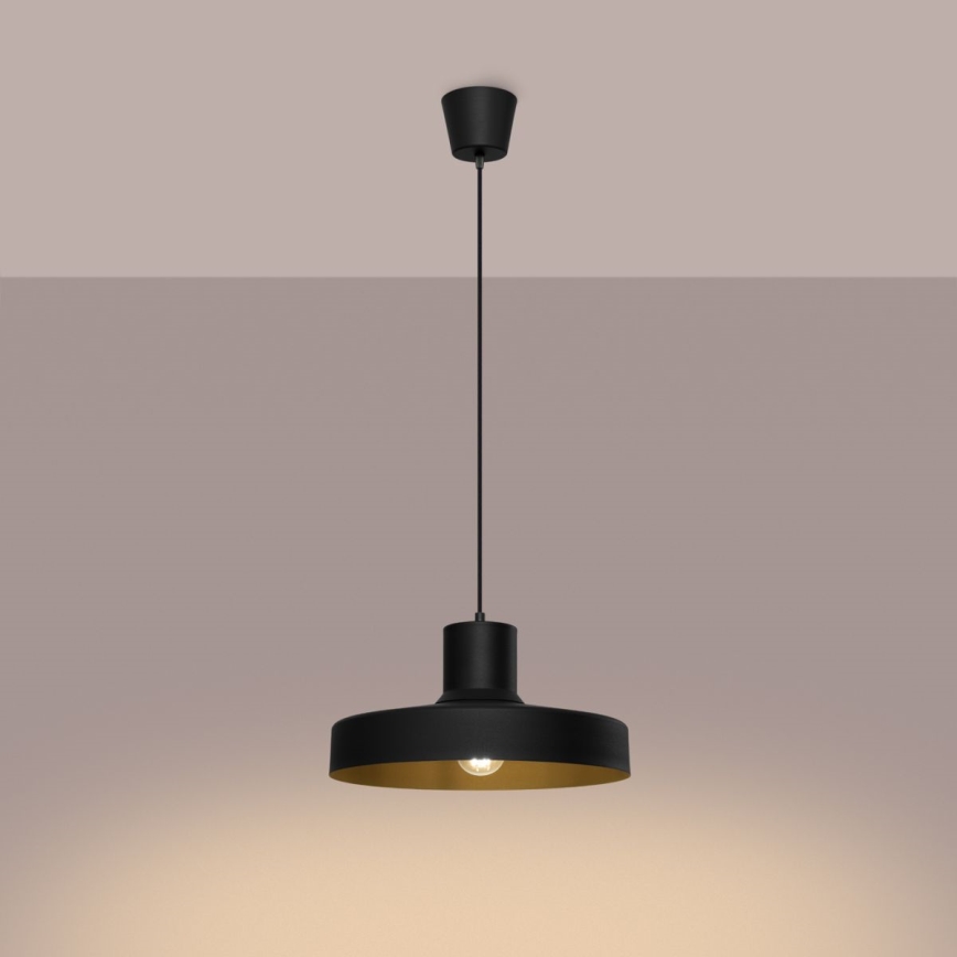 Hanglamp aan een koord BILO 1xE27/15W/230V diameter 35 cm zwart