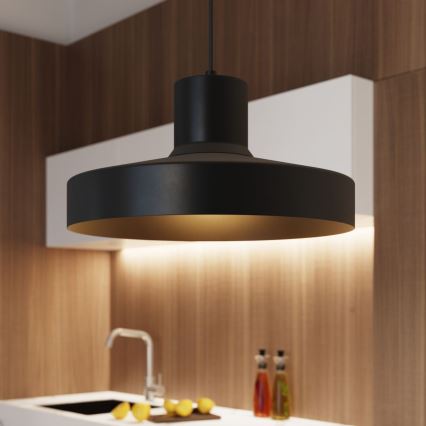 Hanglamp aan een koord BILO 1xE27/15W/230V diameter 35 cm zwart