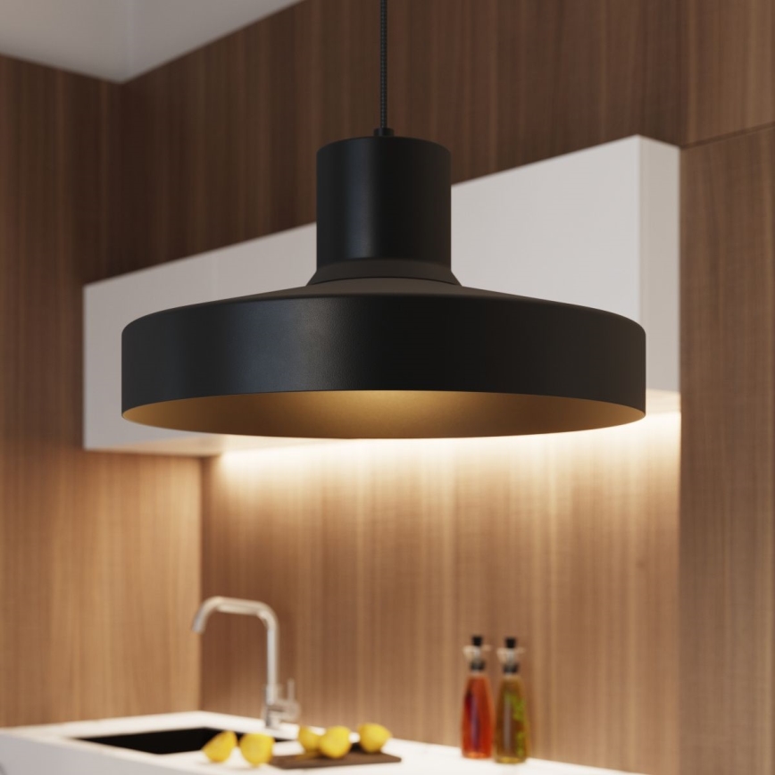 Hanglamp aan een koord BILO 1xE27/15W/230V diameter 35 cm zwart