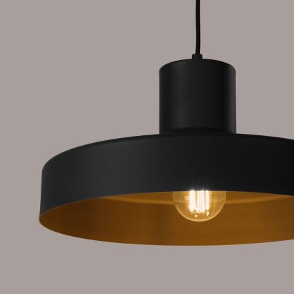 Hanglamp aan een koord BILO 1xE27/15W/230V diameter 35 cm zwart