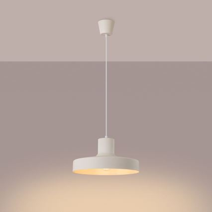 Hanglamp aan een koord BILO 1xE27/15W/230V diameter 35 cm crème