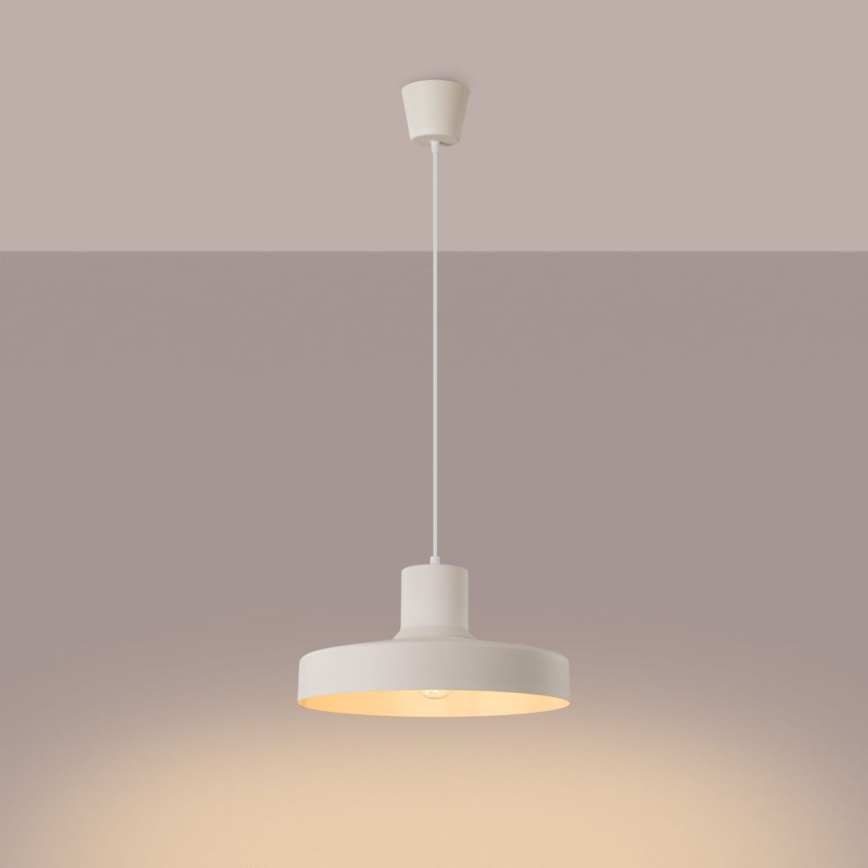 Hanglamp aan een koord BILO 1xE27/15W/230V diameter 35 cm crème