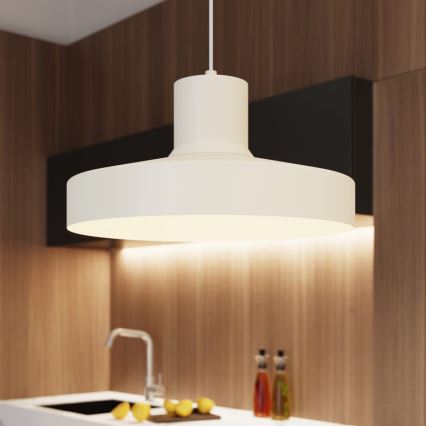 Hanglamp aan een koord BILO 1xE27/15W/230V diameter 35 cm crème