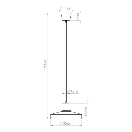 Hanglamp aan een koord BILO 1xE27/15W/230V diameter 35 cm crème