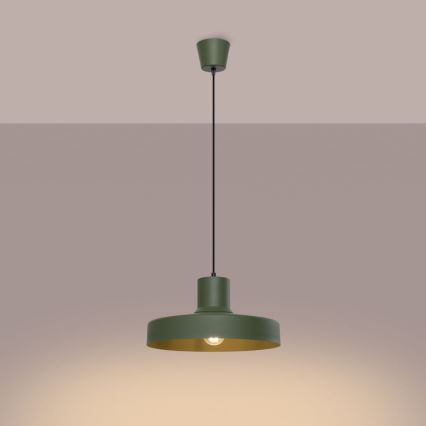 Hanglamp aan een koord BILO 1xE27/15W/230V diameter 35 cm groen