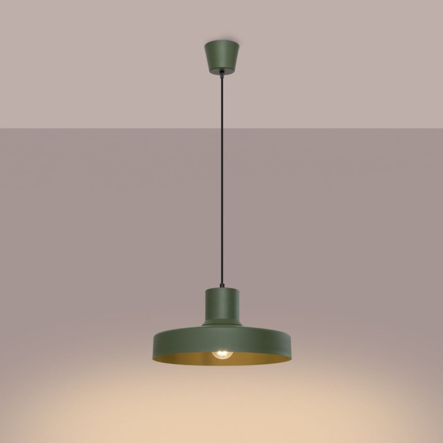Hanglamp aan een koord BILO 1xE27/15W/230V diameter 35 cm groen
