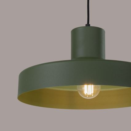 Hanglamp aan een koord BILO 1xE27/15W/230V diameter 35 cm groen