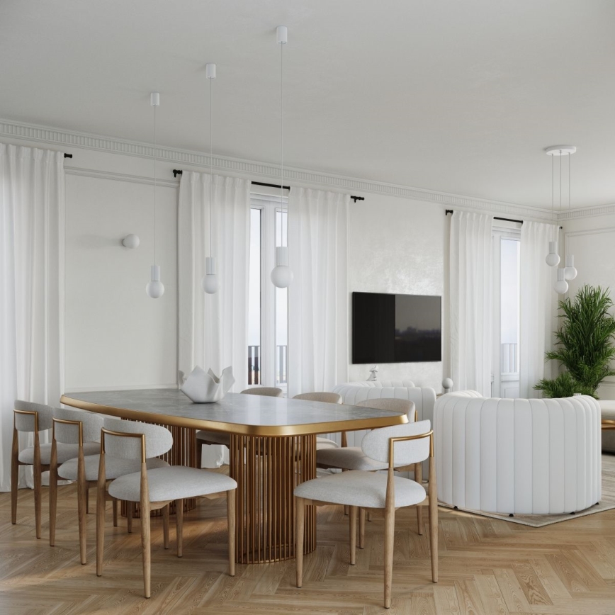 Hanglamp aan een koord HALO 1xG9/8W/230V diameter 12 cm wit