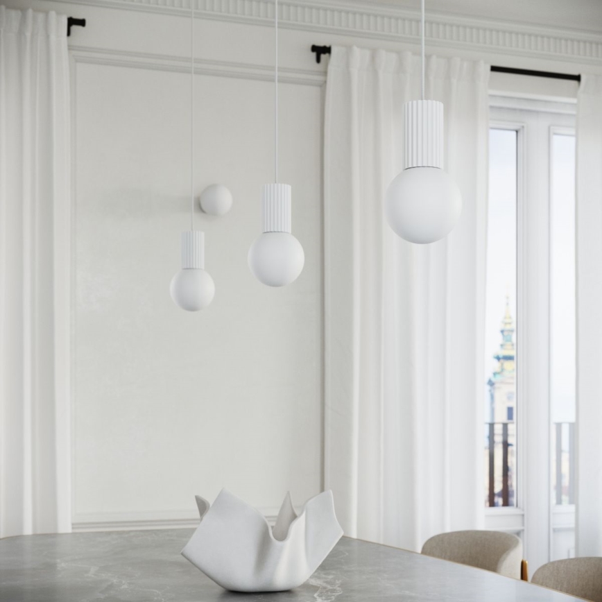 Hanglamp aan een koord HALO 1xG9/8W/230V diameter 12 cm wit
