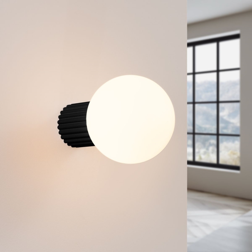 Badkamer wandlamp HALO 1xG9/8W/230V diameter 12 cm IP44 zwart