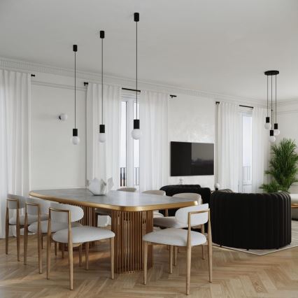 Hanglamp aan een koord HALO 1xG9/8W/230V diameter 12 cm zwart