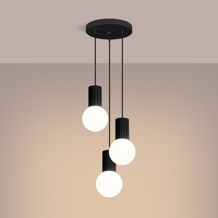 Hanglamp aan een koord HALO 3xG9/8W/230V diameter 25 cm zwart