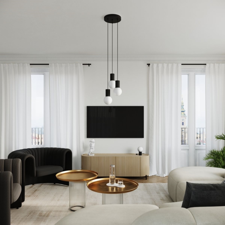 Hanglamp aan een koord HALO 3xG9/8W/230V diameter 25 cm zwart