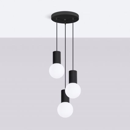 Hanglamp aan een koord HALO 3xG9/8W/230V diameter 25 cm zwart