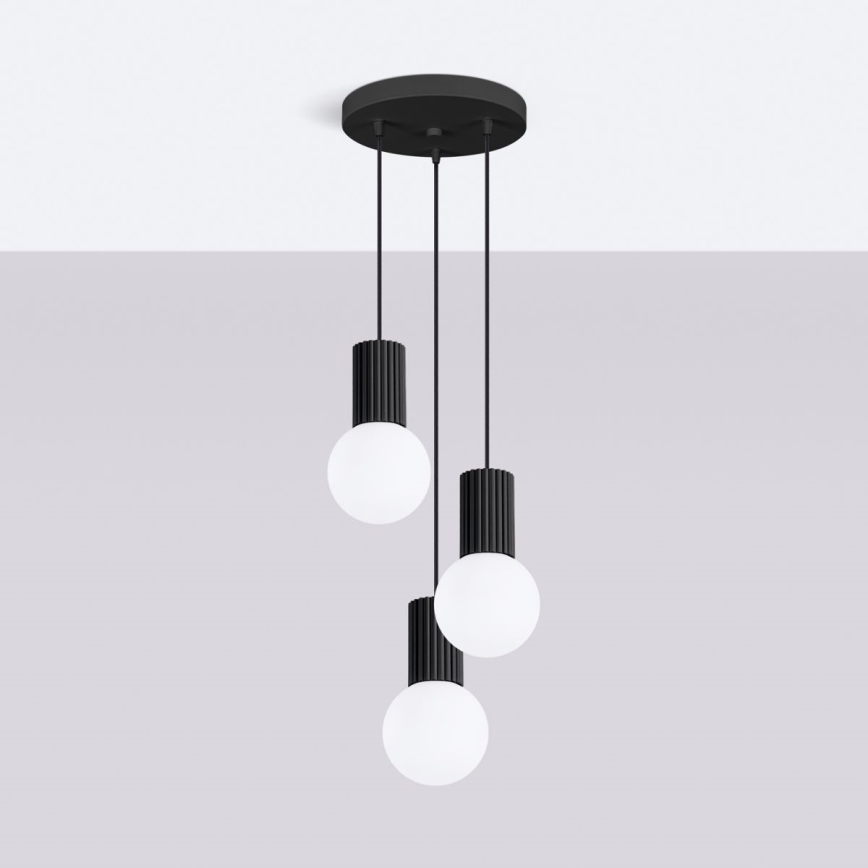 Hanglamp aan een koord HALO 3xG9/8W/230V diameter 25 cm zwart
