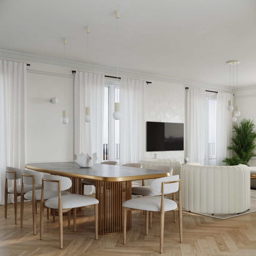 Hanglamp aan een koord HALO 1xG9/8W/230V diameter 12 cm crème