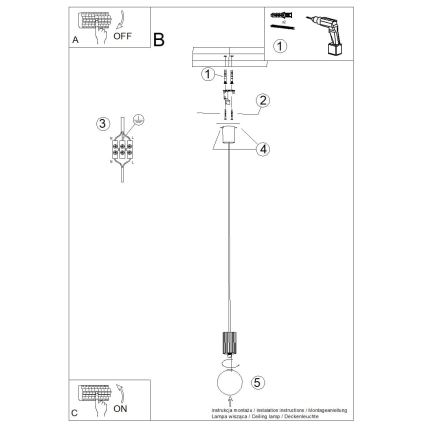 Hanglamp aan een koord HALO 1xG9/8W/230V diameter 12 cm crème