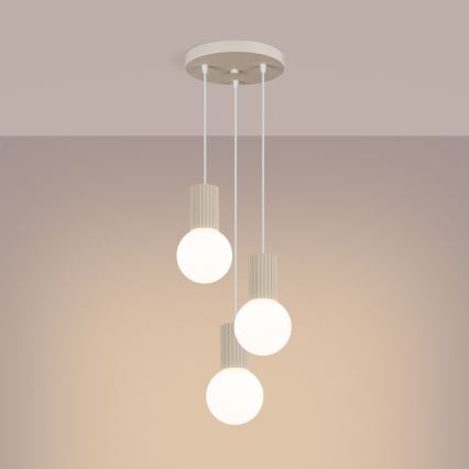 Hanglamp aan een koord HALO 3xG9/8W/230V diameter 25 cm crème