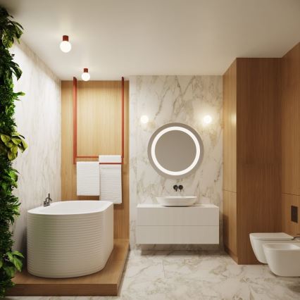 Applique murale salle de bain HALO 1xG9/8W/230V d. 12 cm IP44 orange