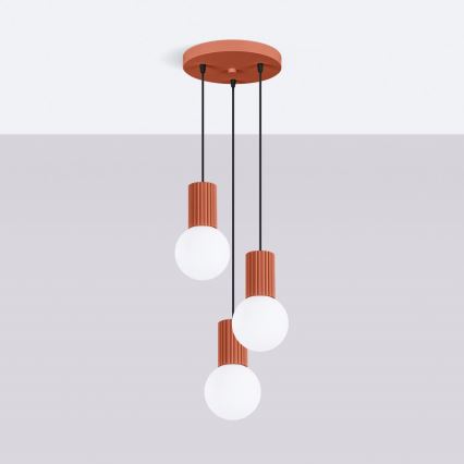 Hanglamp aan een koord HALO 3xG9/8W/230V diameter 25 cm oranje