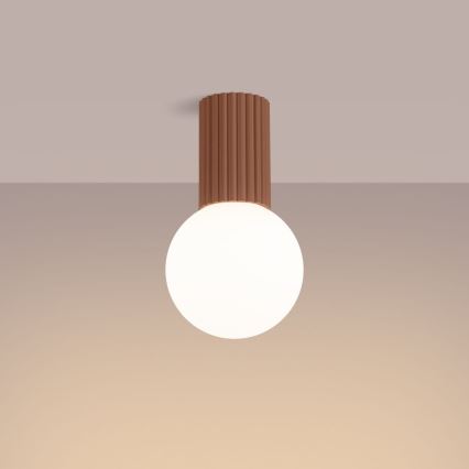 Badkamer plafondlamp HALO 1xG9/8W/230V diameter 12 cm IP44 bruin