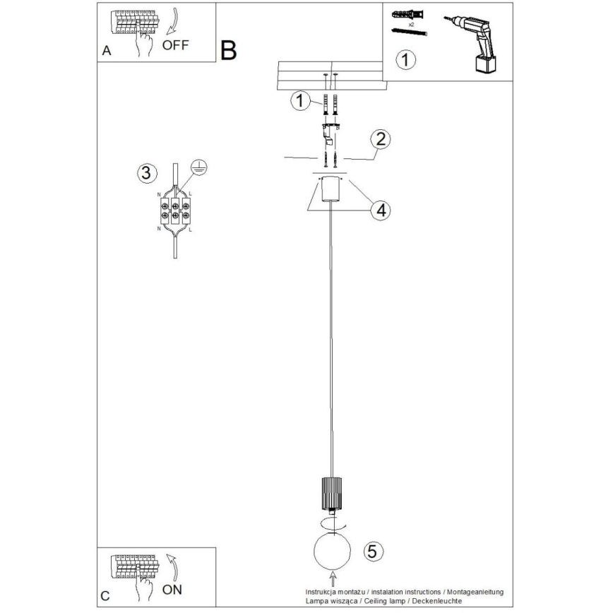 Hanglamp aan een koord HALO 1xG9/8W/230V diameter 12 cm bruin