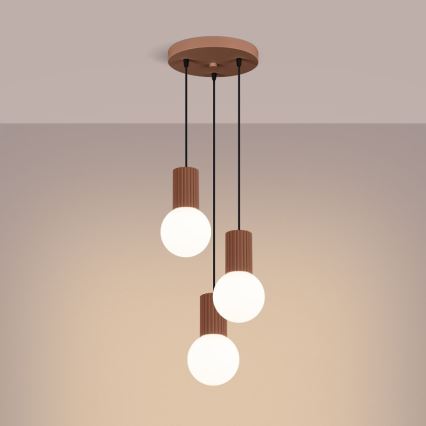 Hanglamp aan een koord HALO 3xG9/8W/230V diameter 25 cm bruin