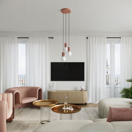 Hanglamp aan een koord HALO 3xG9/8W/230V diameter 25 cm bruin