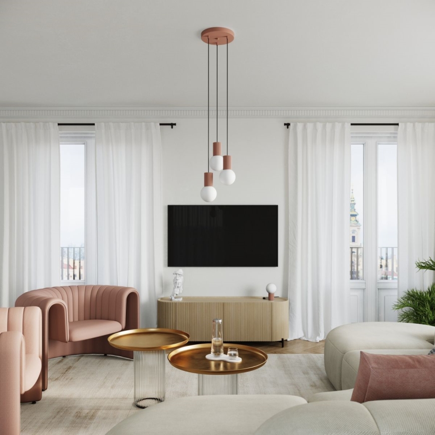 Hanglamp aan een koord HALO 3xG9/8W/230V diameter 25 cm bruin