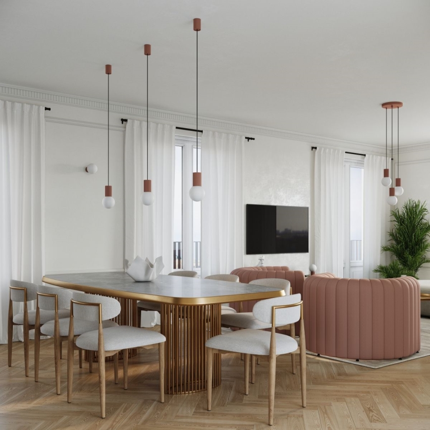 Hanglamp aan een koord HALO 3xG9/8W/230V diameter 25 cm bruin
