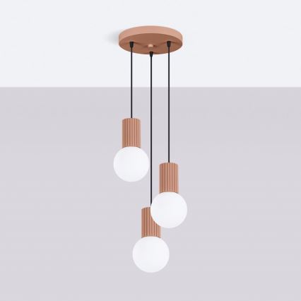 Hanglamp aan een koord HALO 3xG9/8W/230V diameter 25 cm bruin