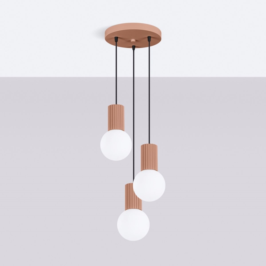 Hanglamp aan een koord HALO 3xG9/8W/230V diameter 25 cm bruin