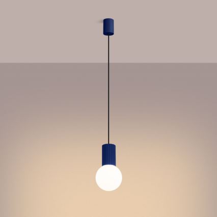 Hanglamp aan een koord HALO 1xG9/8W/230V diameter 12 cm blauw