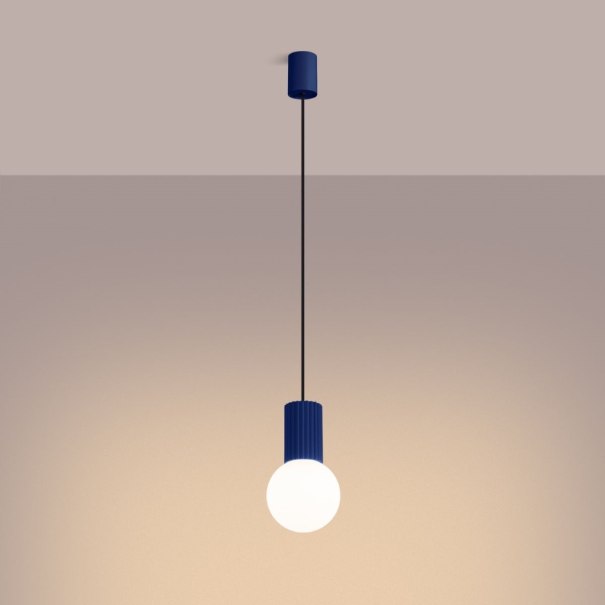 Hanglamp aan een koord HALO 1xG9/8W/230V diameter 12 cm blauw