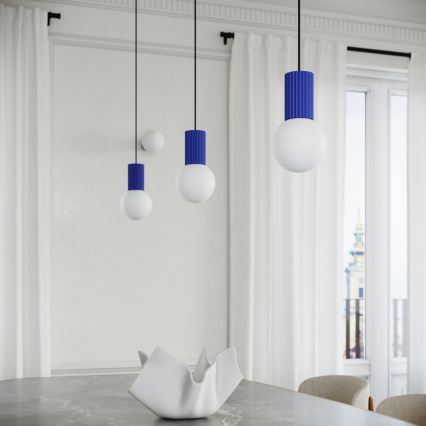 Hanglamp aan een koord HALO 1xG9/8W/230V diameter 12 cm blauw
