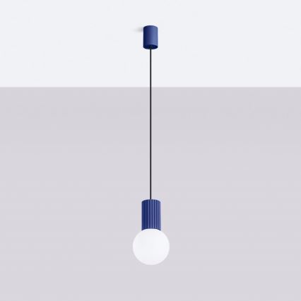 Hanglamp aan een koord HALO 1xG9/8W/230V diameter 12 cm blauw