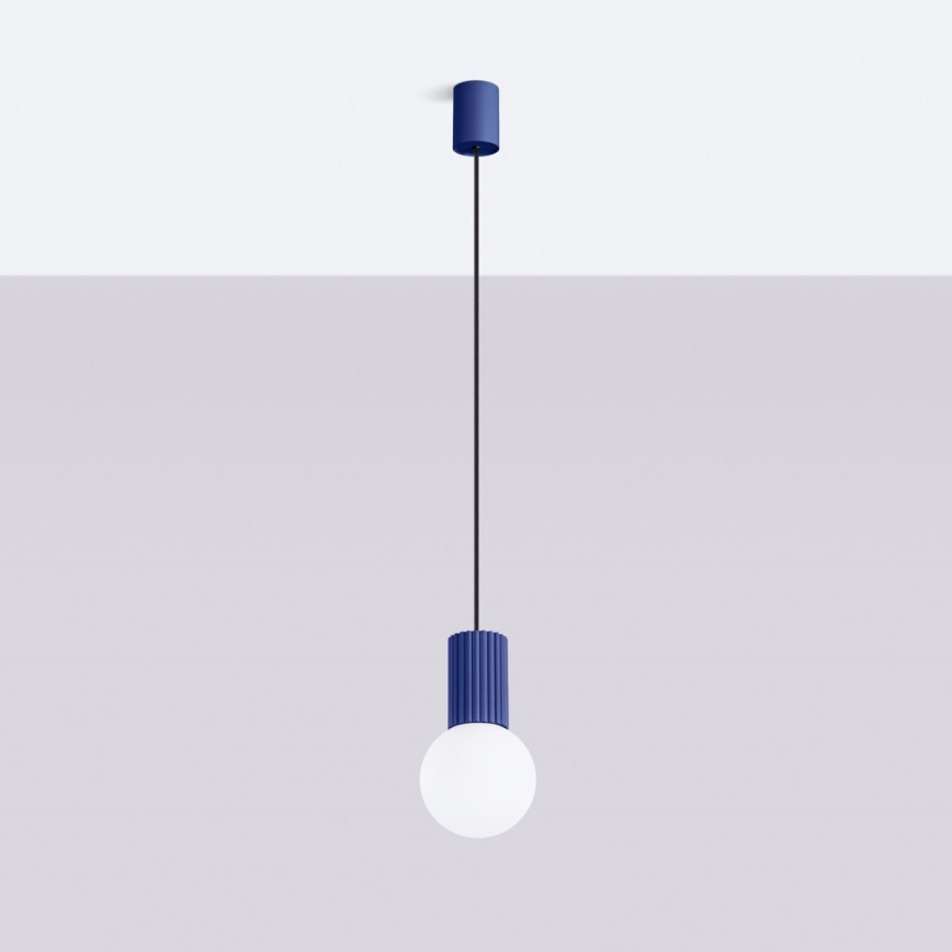 Hanglamp aan een koord HALO 1xG9/8W/230V diameter 12 cm blauw