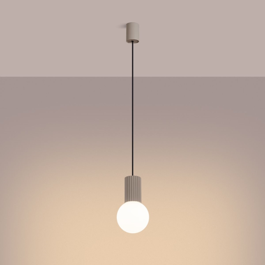 Hanglamp aan een koord HALO 1xG9/8W/230V diameter 12 cm beige