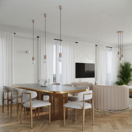 Hanglamp aan een koord HALO 1xG9/8W/230V diameter 12 cm beige