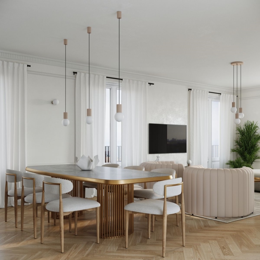 Hanglamp aan een koord HALO 1xG9/8W/230V diameter 12 cm beige