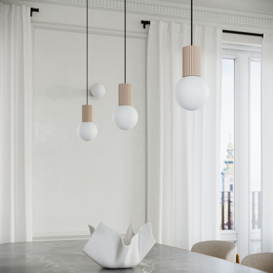 Hanglamp aan een koord HALO 1xG9/8W/230V diameter 12 cm beige