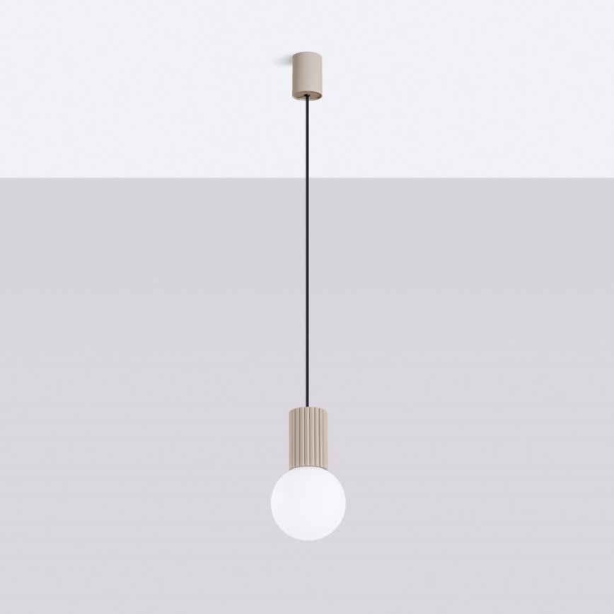 Hanglamp aan een koord HALO 1xG9/8W/230V diameter 12 cm beige