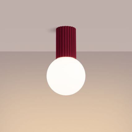 Badkamer plafondlamp HALO 1xG9/8W/230V diameter 12 cm IP44 rood