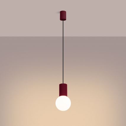 Hanglamp aan een koord HALO 1xG9/8W/230V diameter 12 cm rood