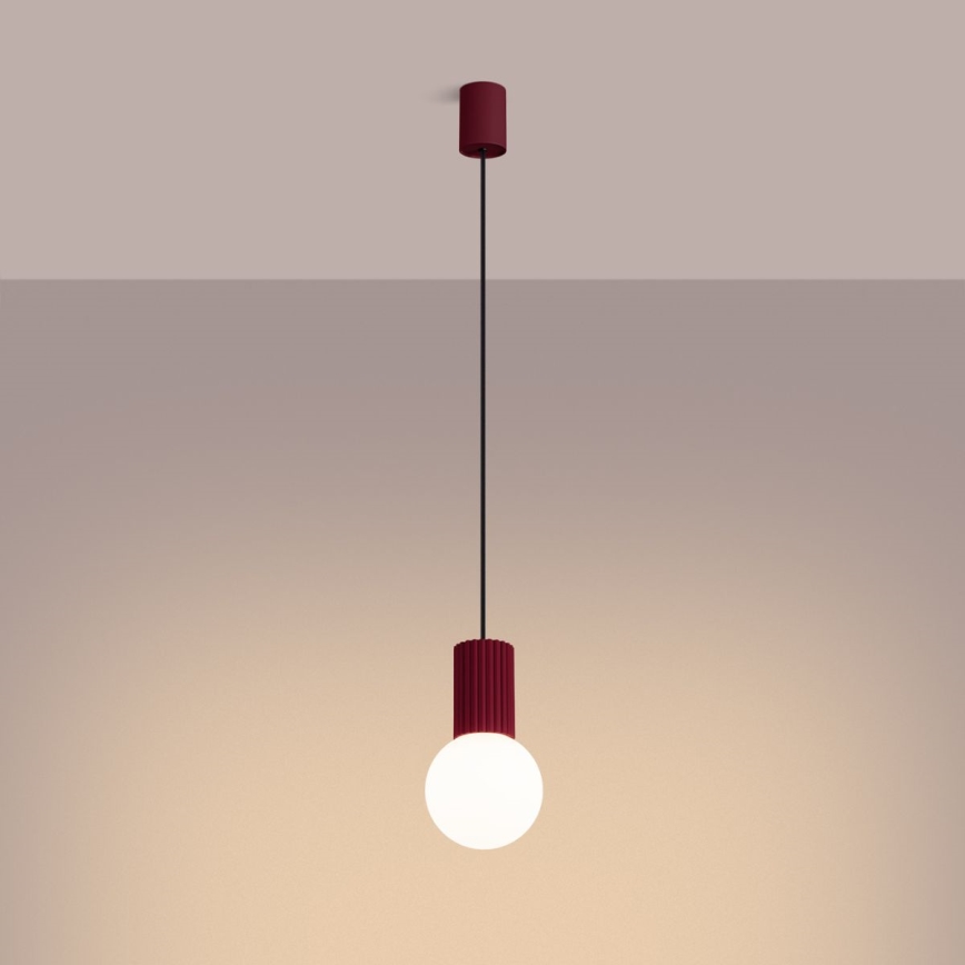 Hanglamp aan een koord HALO 1xG9/8W/230V diameter 12 cm rood