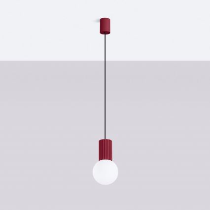 Hanglamp aan een koord HALO 1xG9/8W/230V diameter 12 cm rood
