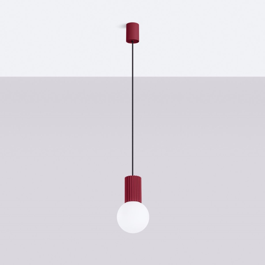 Hanglamp aan een koord HALO 1xG9/8W/230V diameter 12 cm rood